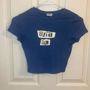 Garage bite me crop top